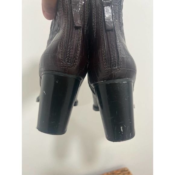 ZARA EMBOSSED Animal Print Ankle Boots 8 - Picture 8 of 9